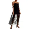 French Connection Alizee Mesh Night Out Maxi Dress In Blackout In Blackout