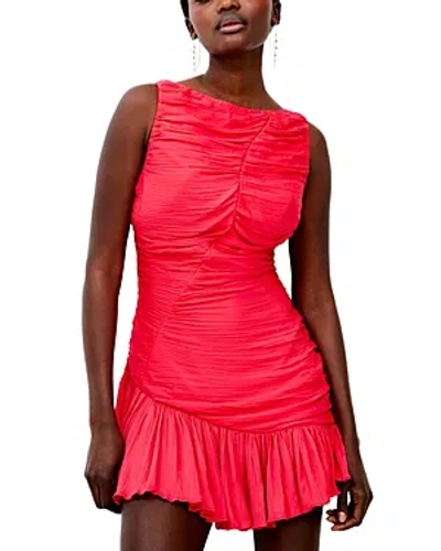 French Connection Althea Sleeveless Ruched Mini Dress In Azalea
