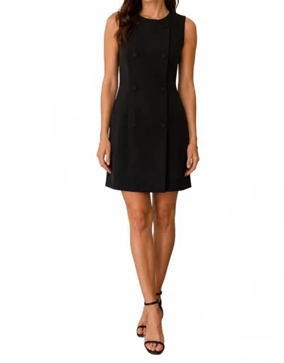 French Connection Amélie Button-front Mini Dress In Black