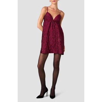 French Connection Anaya Floral Jacquard Babydoll Minidress In Pink