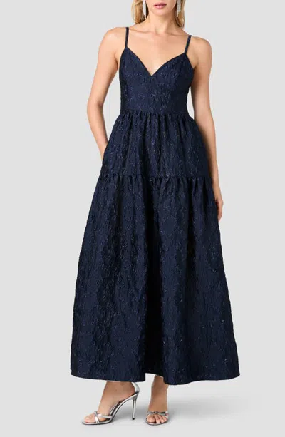 French Connection Anaya Floral Jacquard Maxi Dress In Blue