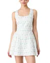 French Connection Anna Fleur Mini Dress In Summer White/pastel Turquoise Multi