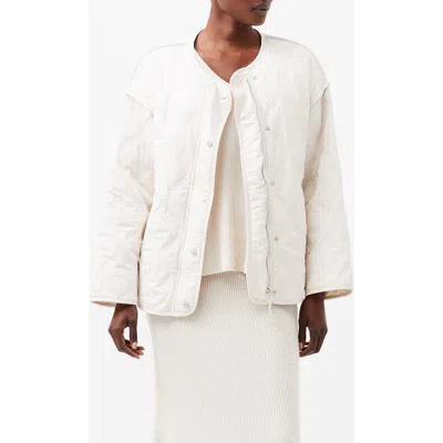 French Connection Aris Quilted Jacket In Classic Cream In Multi