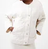 French Connection Aris Quilted Jacket In Classic Cream In Multi