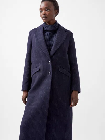 French Connection Arlana Pinstripe Coat  Coats & Jackets In Blue
