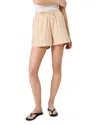 French Connection Aspen Linen Sandlot Stripe Shorts In Brown