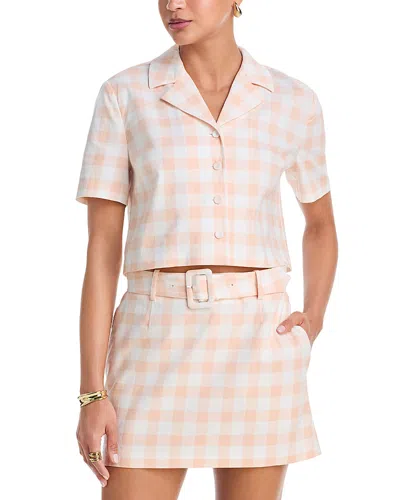 French Connection Aspen Gingham Cropped Shirt In Multi
