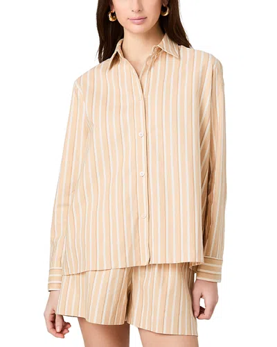 French Connection Aspen Lin Sandlot Stripe Shirt In Neutral