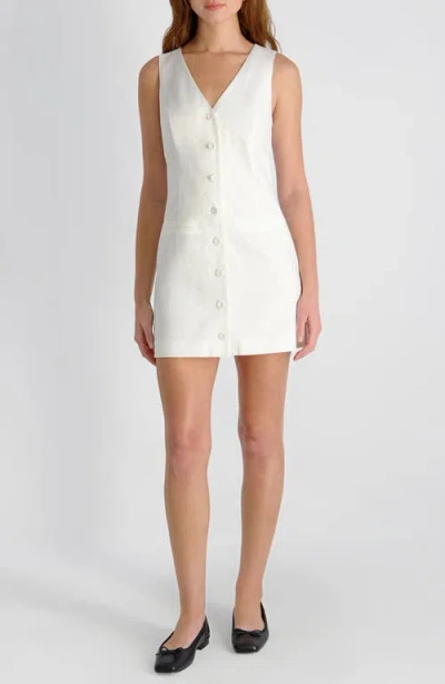 French Connection Aspen Sleeveless A-line Linen Blend Minidress In White