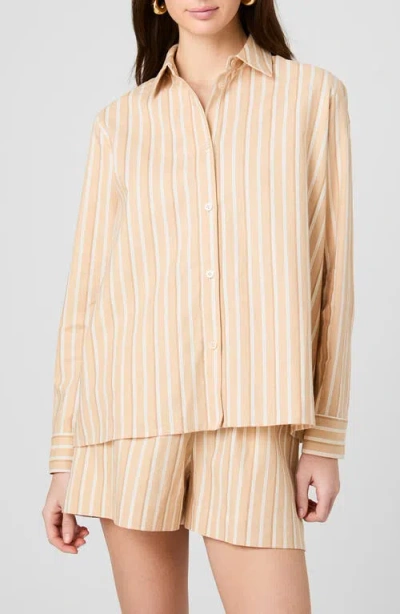 French Connection Womens Sandlot Striped Shirt Striped Drawstring Pants In Black