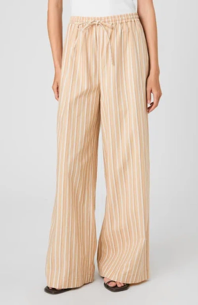 French Connection Aspen Tie Waist Wide Leg Linen Blend Pants In Neutral