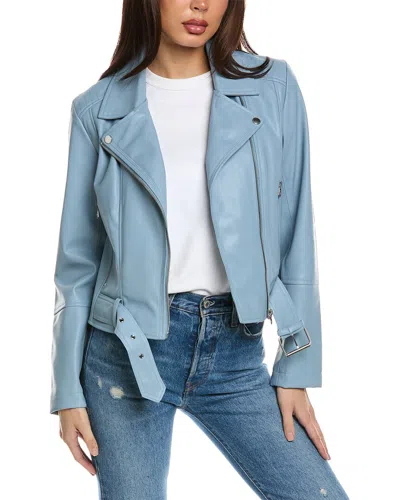French Connection Asymmetrical Moto Jacket In Blue