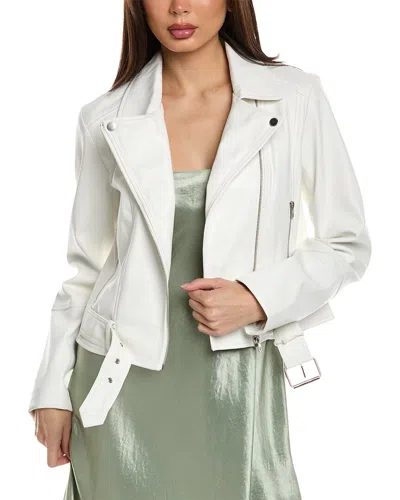 French Connection Asymmetrical Moto Jacket In White