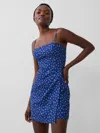 French Connection Aura Whisper Floral Faux Wrap Sundress In Blue