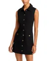 French Connection Azra Button Front Dress In Black