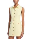 French Connection Azra Sleeveless Twill Mini Shirtdress In Cornsilk Yellow