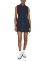 French Connection Azra Button Front Dress In Marine