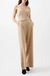 French Connection Azra Button Front Twill Jumpsuit In Incense