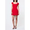 French Connection Azra Twill Cap Sleeve Mini Dress In Red
