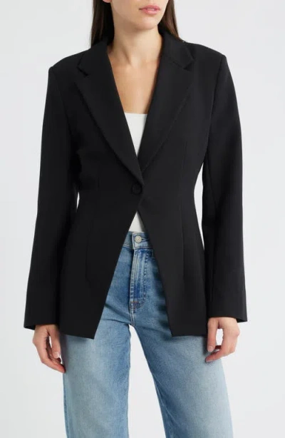 French Connection Azra Cinched One-button Blazer In Black
