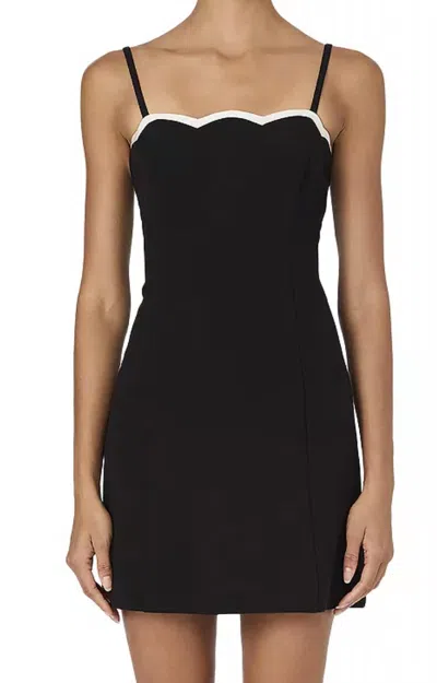 French Connection Azra Contrast Mini Dress In Black