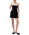 French Connection Azra Contrast Mini Dress Women Black Sweetheart Neck Fts1298 In Black