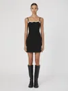 French Connection Azra Contrast Mini Dress In Black In Black