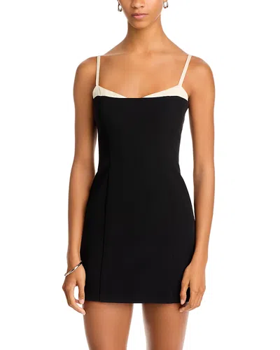 French Connection Azra Contrast Trim Mini Dress In Black