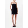 French Connection Azra Double Breasted Strapless Twill Minidress In Black