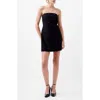 French Connection Azra Double Breasted Strapless Twill Minidress In Black