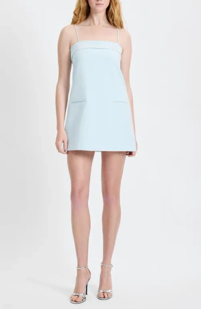 French Connection Azra Twill Foldover Two Pocket Strappy Dress In Blue