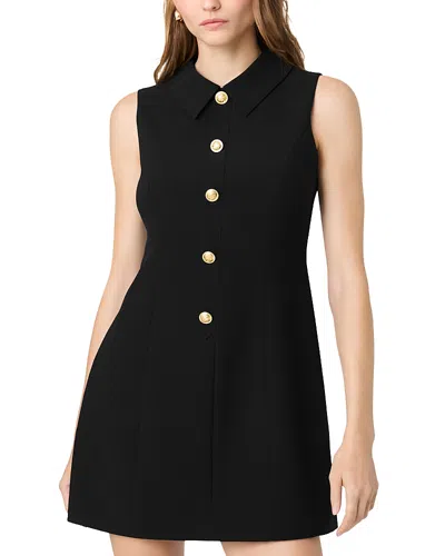 French Connection Azra Sleeveless Collar Mini Dress In Black