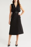 French Connection Azra Sleeveless Trench Coat Dress In Black