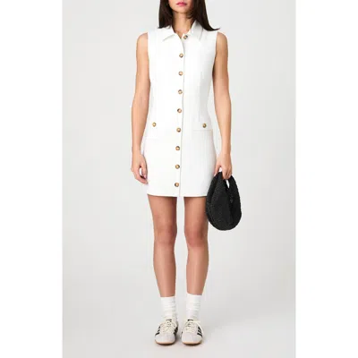 French Connection Azra Sleeveless Twill Mini Shirtdress In 16-summer White