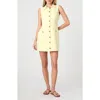 French Connection Azra Sleeveless Twill Mini Shirtdress In Cornsilk Yellow