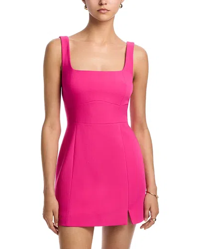 French Connection Azra Slit Front Twill Dress In Pink