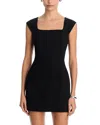 French Connection Azra Square Neck Twill Mini Dress In Black