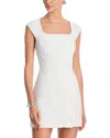 French Connection Azra Square Neck Twill Mini Dress In White