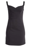 French Connection Azra Sweetheart Neck Minidress In 01-black
