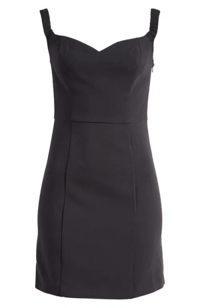 French Connection Azra Sweetheart Neck Minidress In 01-black