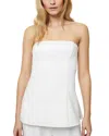 French Connection Azra Twill Strapless Top In Porcelain Cream In Porcelain