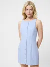 French Connection Azra Twill Button Front Dress In Blue