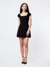 French Connection Azra Cap Sleeve Twill Minidress In Black