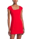 French Connection Azra Twill Cap Sleeve Mini Dress In Red