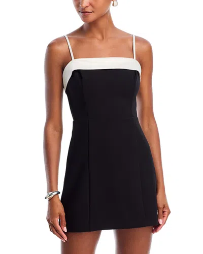 French Connection Azra Twill Carey Foldover Dress In Black