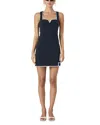 French Connection Azra Contrast Trim Minidress In Marine/summer White