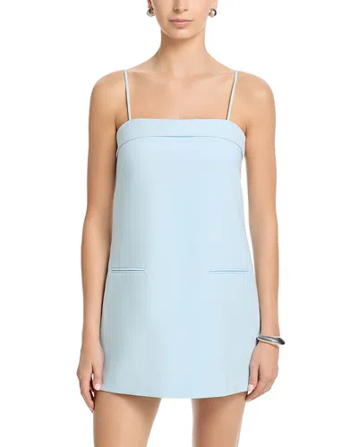 French Connection Azra Twill Foldover Two Pocket Strappy Dress In Blue