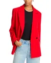 French Connection Double Breasted Peak Lapel Blazer In Mars Red