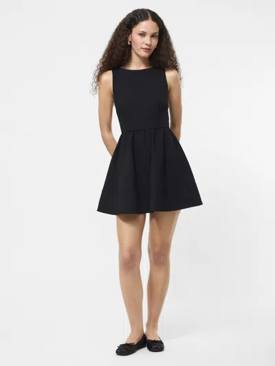 French Connection Azra Twill Low Back Mini Dress  Dresses In Black