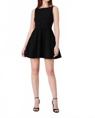 French Connection Azra Twill Low Back Mini Dress In Black